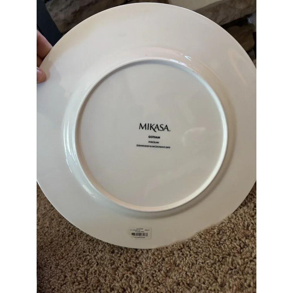 Mikasa Gotham Dinner Plate Charger Set Of 4 Blue, Red Teal, Navy New